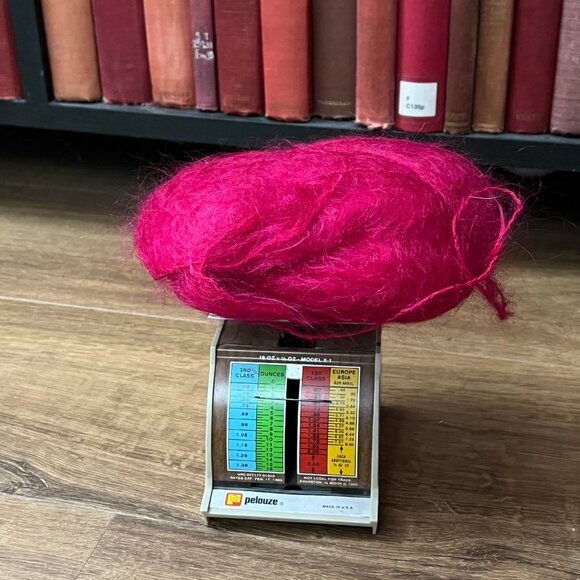 Mohair Natural Fiber Hand Spun Magenta Yarn - Picture 6 of 6